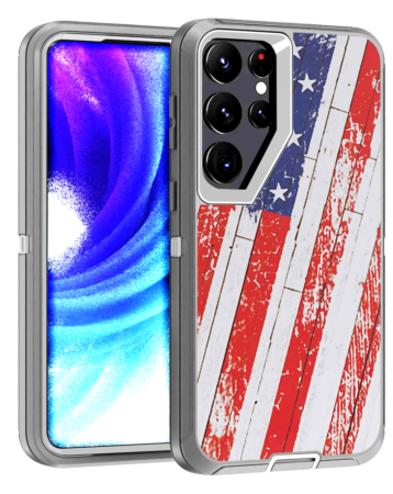 Heavy Duty Case for Galaxy S24 Ultra (US FLAG) (Only Ground Shipping)