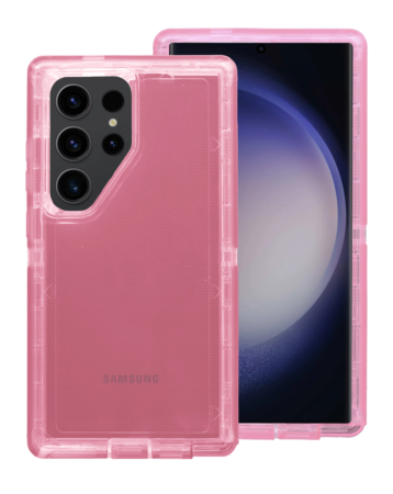 Galaxy S24 Ultra Transparent Shockproof Case - PINK (Only Ground Shipping)