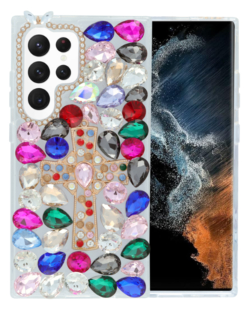Crystal Flower Silicone Hard Case - COLORFUL for Galaxy S24 Ultra (Only Ground Shipping)