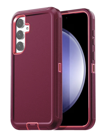 Heavy Duty Case for Galaxy S25FE (MAROON & PINK) (Only Ground Shipping)