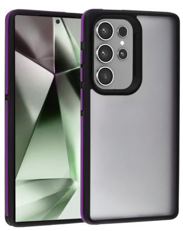 Galaxy S25 Ultra Matte Silicone Frame Shockproof Case - PURPLE (Only Ground Shipping)