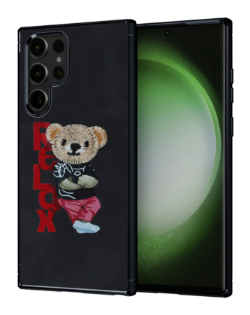 Embroidered 3D Cute Case - RELAX BEAR for Galaxy S25 Ultra (Only Ground Shipping)