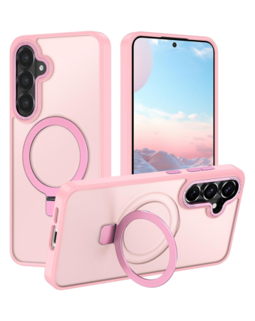 Galaxy S26 Carbon Wireless Charging Case with Ring Stand - PINK (Only Ground Shipping)