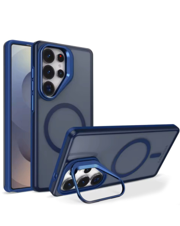 Translucent Slim Case Wireless Charging w/ Stand - DARK BLUE for Galaxy S26 Ultra (Only Ground Shipping)