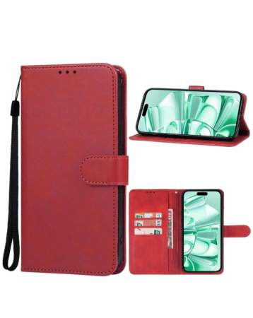 Leather Wallet Case with Card Slot - RED for Galaxy S26 Ultra (Only Ground Shipping)