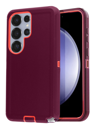 Heavy Duty Case for Galaxy S26 Ultra  (MAROON & RED)  (Only Ground Shipping)