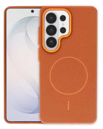 Magnetic Leather Soft Cases (GOLDEN BROWN) for Galaxy S26 Ultra (Only Ground Shipping)