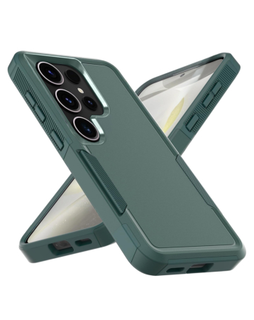 Dual Layers Shockproof Strong Case  w/Ring - DARK GREEN for Galaxy S26 Ultra (Only Ground Shipping)