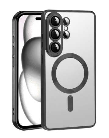 Galaxy S26 Ultra Shiny Wireless Charging Clear Case - BLACK  (Only Ground Shipping)