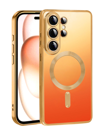 Galaxy S26 Ultra Shiny Wireless Charging Clear Case - GOLD  (Only Ground Shipping)