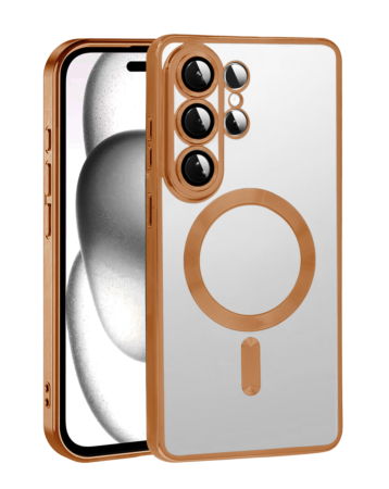 Shiny Wireless Charging Clear Case - ORANGE for Galaxy S26 Ultra (Only Ground Shipping)