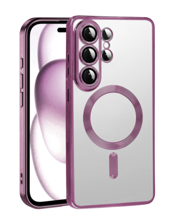 Galaxy S26 Ultra Shiny Wireless Charging Clear Case - PURPLE  (Only Ground Shipping)
