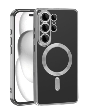 Galaxy S26 Ultra Shiny Wireless Charging Clear Case - SILVER  (Only Ground Shipping)