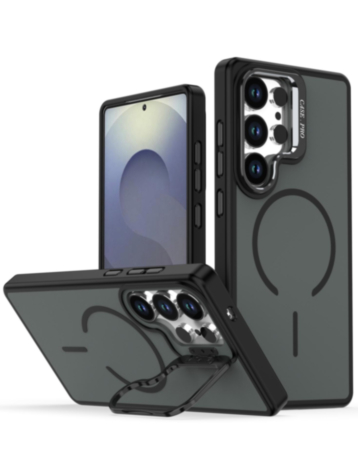 Shockproof  TPU Wireless Charging Case with Camera Stand Camera Stand - BLACK for Galaxy S26 Ultra (Only Ground Shipping)