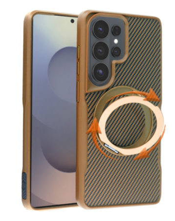 Premium Quality Magnetic Protective Case with 360 Rotating Ring Stand for Galaxy S26 Ultra (GOLD) (Only Ground Shipping)