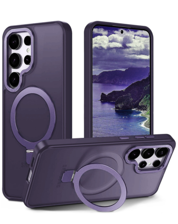 Galaxy S26 Ultra Carbon Wireless Charging Case with Ring Stand - PURPLE (Only Ground Shipping)