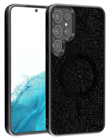 Wireless Charging Bling Diamond Crystal Case - BLACK for Galaxy S26 Ultra (Only Ground Shipping)