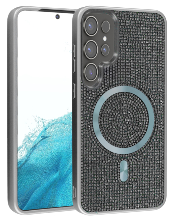 Wireless Charging Bling Diamond Crystal Case - SILVER for Galaxy S26 Ultra (Only Ground Shipping)