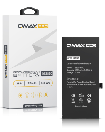 Order the QMAX Pro replacement battery for iPhone SE 2020 with 1821 mAh.