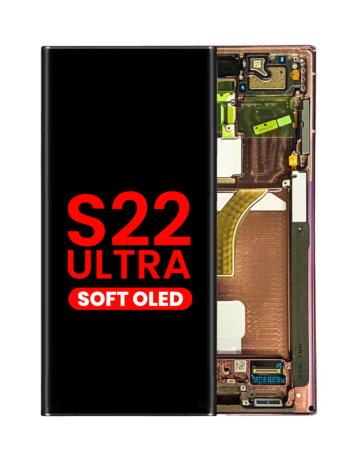 OLED Assembly with Frame for Galaxy S22 Ultra (S908) (BURGUNDY) (Aftermarket OLED)