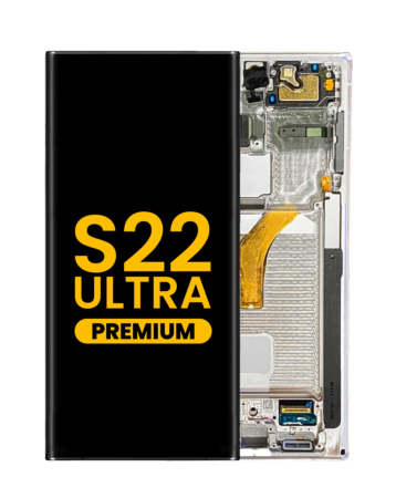 OLED Assembly with Frame for Galaxy S22 Ultra (S908) (PHANTOM WHITE) (Premium)