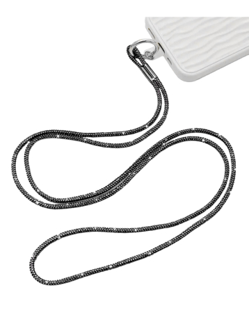 Crystal Neck Lanyard Keychain - BLACK (Only Ground Shipping)