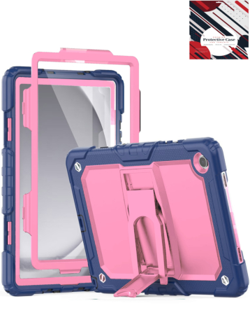 Heavy Duty Shockproof Tablet Case with Kickstand - NAVY BLUE & PINK Galaxy Tab A9 Plus 2023 (11") (X210, X216, X218) (Only Ground Shipping)