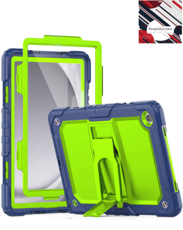 Heavy Duty Shockproof Tablet Case with Kickstand - NAVY BLUE & GREEN Galaxy Tab A9 Plus 2023 (11") (X210, X216, X218) (Only Ground Shipping)