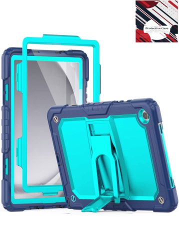 Heavy Duty Shockproof Tablet Case with Kickstand - NAVY BLUE & TEAL Galaxy Tab A9 Plus 2023 (11") (X210, X216, X218) (Only Ground Shipping)