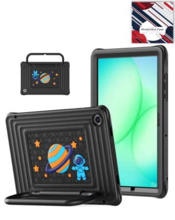 Kids SpaceGrip Tablet Case with Handle Stand (BLACK) for Galaxy Tab A9 Plus 2023 (11") (X210, X216, X218) (Only Ground Shipping)