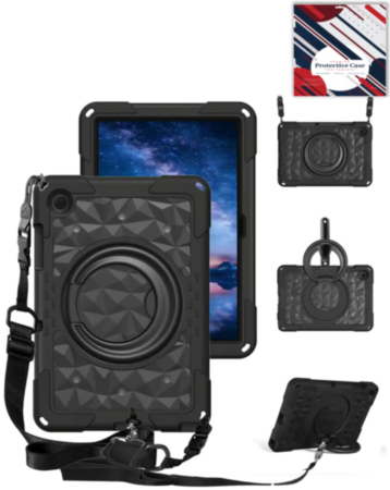 HaloRing 360 Tablet Case with Shoulder Strap (BLACK) for Galaxy Tab A9 Plus 2023 (11") (X210, X216, X218) (Only Ground Shipping)