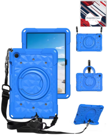 HaloRing 360 Tablet Case with Shoulder Strap (BLUE) for Galaxy Tab A9 Plus 2023 (11") (X210, X216, X218) (Only Ground Shipping)
