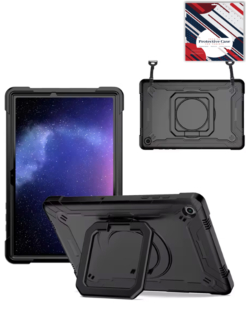 Full Body Protection Case with Square Kickstand (BLACK) for Galaxy Tab A9 Plus 2023 (11") (X210, X216, X218) (Only Ground Shipping)