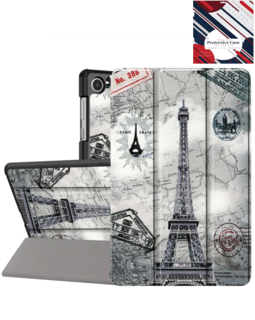 Old Style Notebook Design Case - Eiffel Tower for Galaxy Tab A9 Plus 2023 (11") / Tab A11 Plus 2025 (11") (Only Ground Shipping)