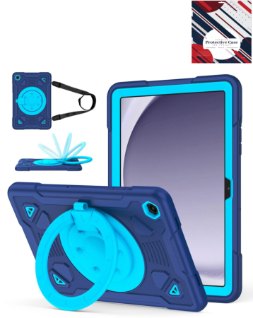 Shockproof Heavy Duty Stand Case with Pen Slot - NAVY BLUE for Galaxy Tab A9 Plus 2023 (11") (X210, X216, X218) (Only Ground Shipping)