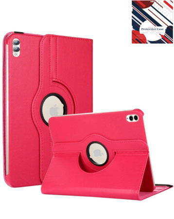 360 Degree Rotating Swivel Stand Case - HOT PINK for Galaxy Tab S10 Ultra / S9 Ultra / S8 Ultra (14.6") (Only Ground Shipping)