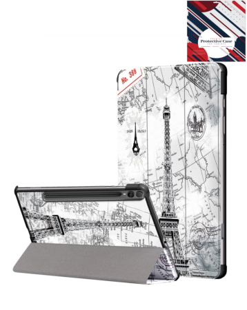 Old Style Notebook Design Case - Eiffel Tower for Galaxy Tab S10 Ultra / S9 Ultra / S8 Ultra (14.6") (Only Ground Shipping)