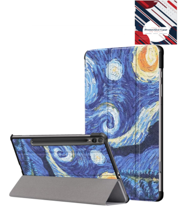 Old Style Notebook Design Case - Starry Night for Galaxy Tab S10 Ultra / S9 Ultra / S8 Ultra (14.6") (Only Ground Shipping)