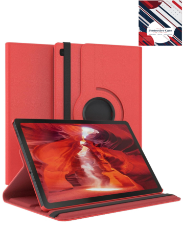 360 Degree Rotation Leather Case for Galaxy Tab S6 lite 10.4" - RED (Only Ground Shipping)