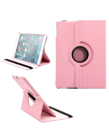 Universal 8" 360 Degree Rotating Leather Case - LIGHT PINK (Only Ground Shipping)