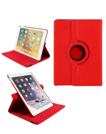 Universal 8" 360 Degree Rotating Leather Case - RED (Only Ground Shipping)