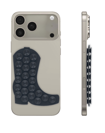 Cowboy Boot Silicone Suction Cup Phone Holder - BLACK (Only Ground Shipping)