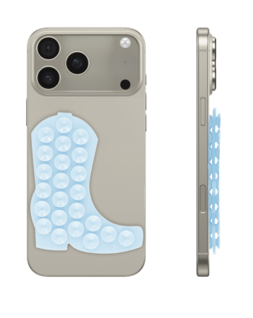 Cowboy Boot Silicone Suction Cup Phone Holder - LIGHT BLUE (Only Ground Shipping)