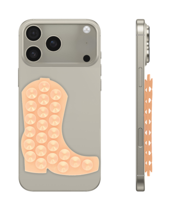 Cowboy Boot Silicone Suction Cup Phone Holder - LIGHT PINK (Only Ground Shipping)