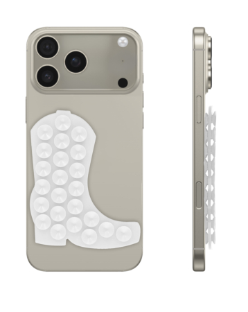 Cowboy Boot Silicone Suction Cup Phone Holder - WHITE (Only Ground Shipping)