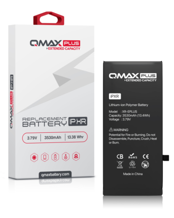 Buy the QMAX Plus Extended Capacity Replacement Battery for iPhone XR, 3530 mAh.