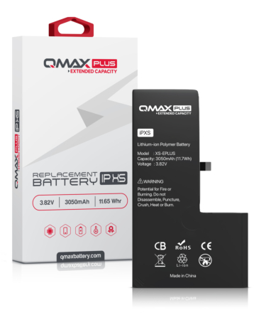 Grab wholesale deals on the QMAX Plus extended capacity replacement battery for iPhone XS with 3050 mAh.