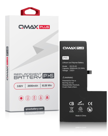 Purchase the QMAX Plus replacement battery for iPhone XS with 2660 mAh capacity.