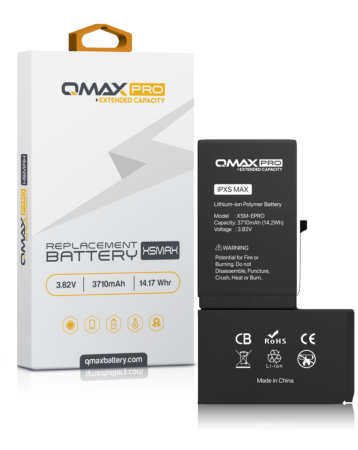 Purchase the QMAX Pro extended capacity replacement battery for iPhone XS Max with 3710 mAh.