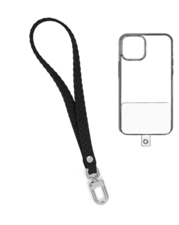 Silicone Braided Wrist Lanyard (0.4ft) (BLACK) (Only Ground Shipping)